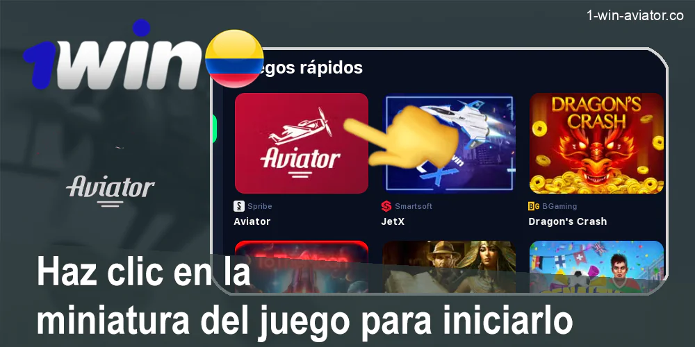 Busque el juego Aviator en el sitio oficial de 1Win